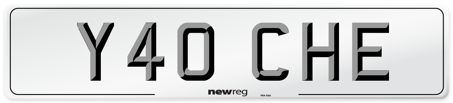 Y40 CHE Number Plate from New Reg